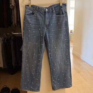 Zara Jeans with silver grommets